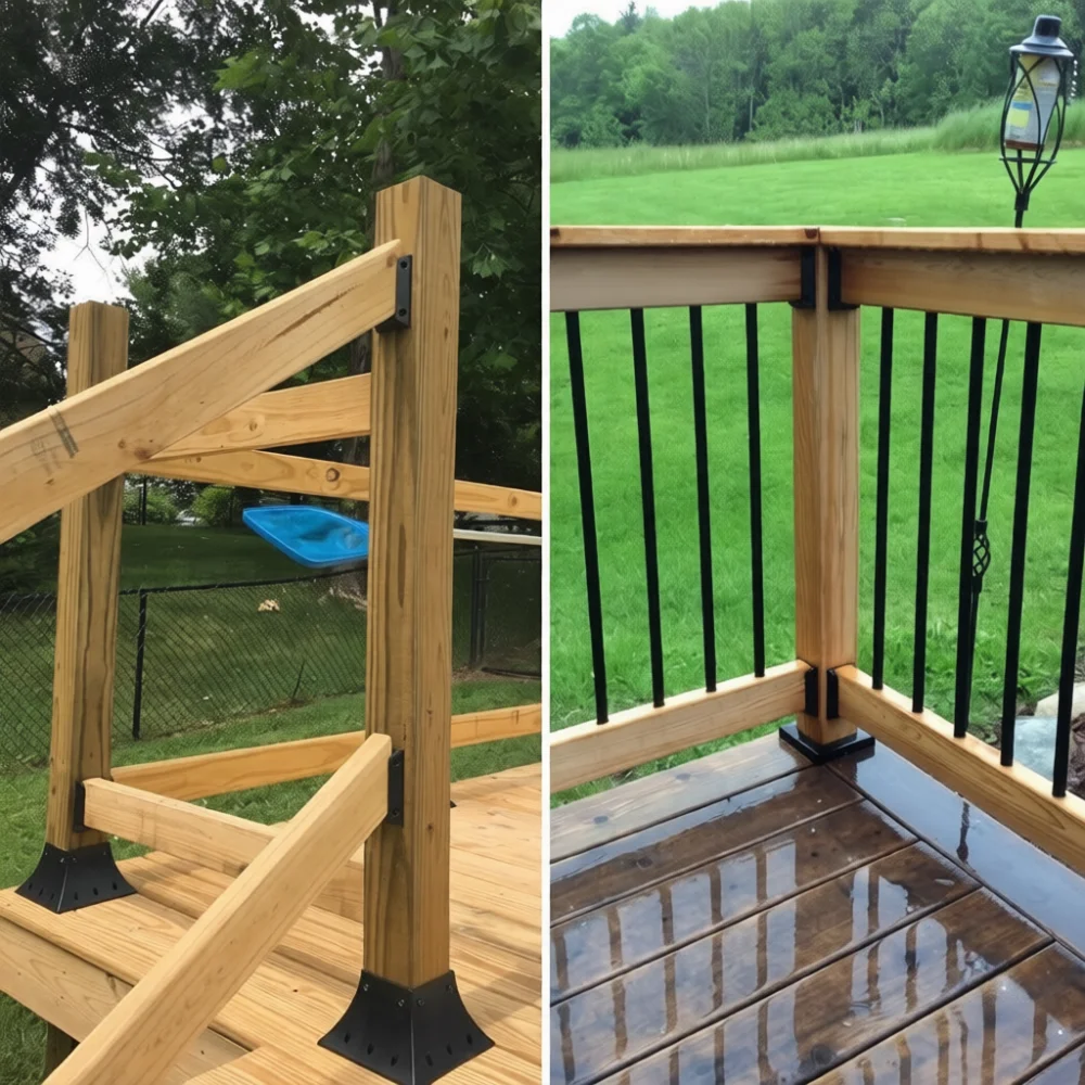 Fence Post Base Support Anchor Heavy Duty Nylon Stand For 2x4 Lumber Deck Garden Patio Backyard Timber Column Installation
