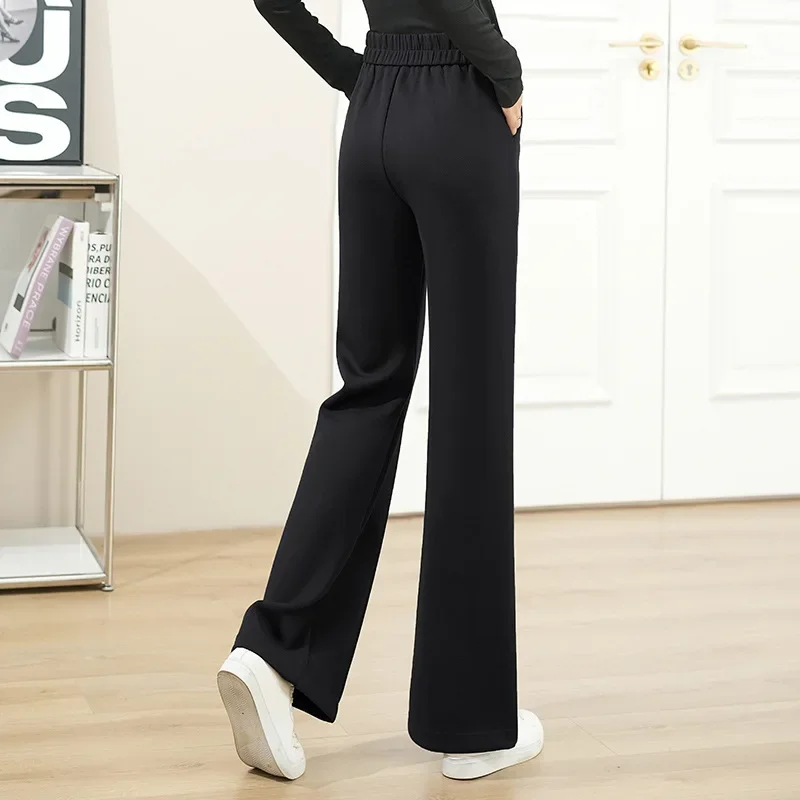 Imagem -04 - Calça com Fundo de Sino para Mulheres Cintura Alta Calça Elástica Fina e Casual Design Coreano Sensação Outono Nova Calça Flare