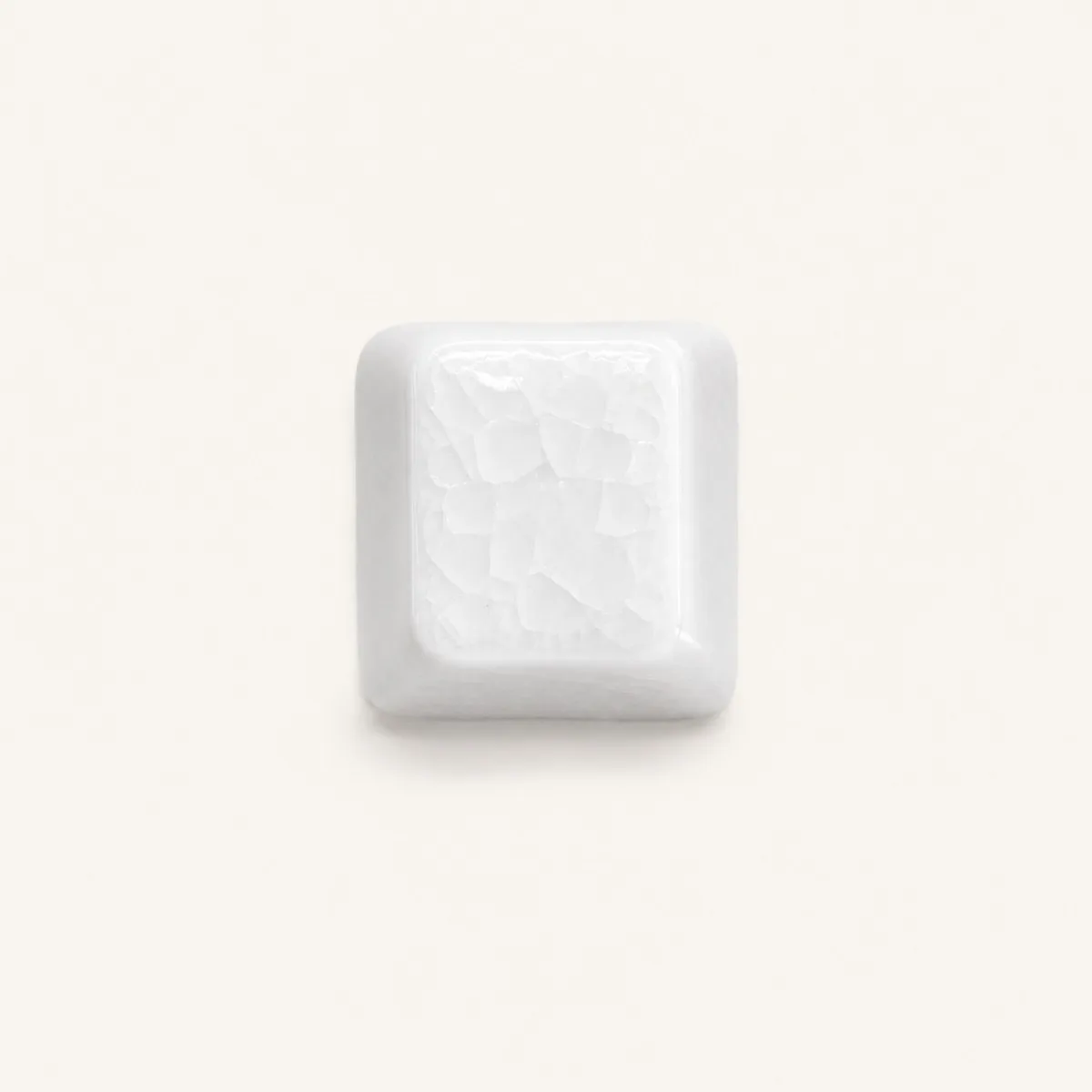 White Crackle Glaze Ceramic Keycap, Blank Decorative, Cherry Profile, MX Cross Stem, Fine Glazed Finish for Mechanical Keyboard