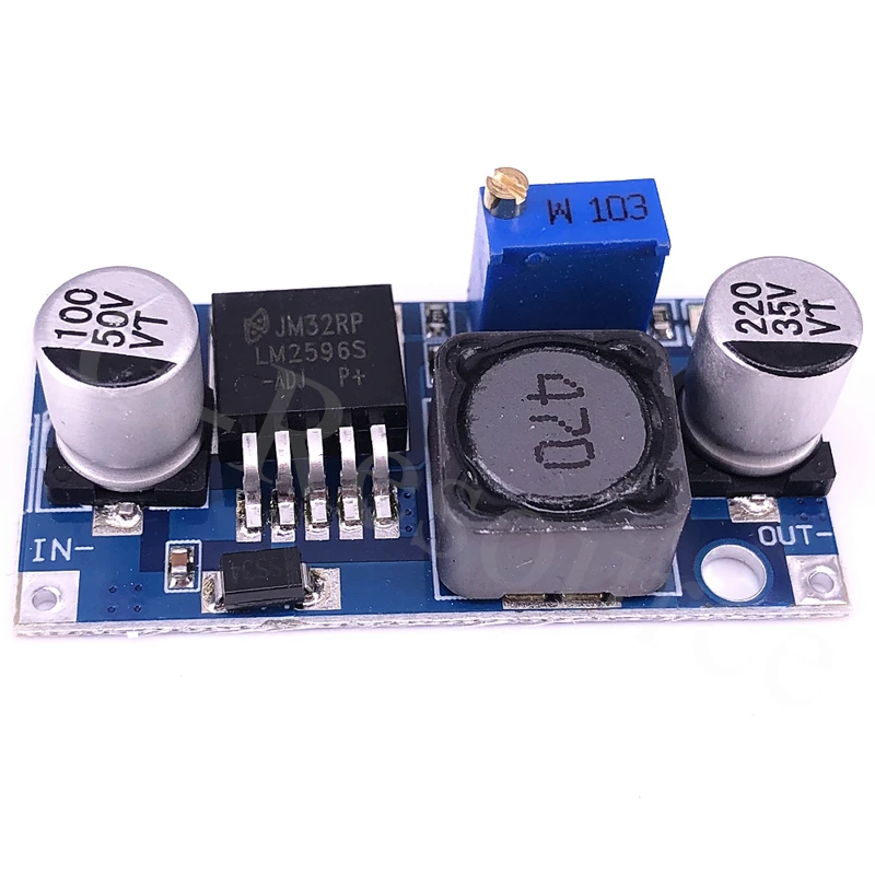 (1 шт.) LM2596S DC-DC регулируемый понижающий модуль питания 3A 12/24 до 12/5/3,3 В стабилизатор напряжения