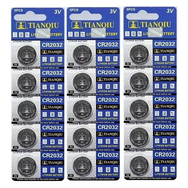 10-80PCS CR2032 TIANQIU Button Battery DL2032 ECR2032 BR2032 3V Lithium Button Cell Coin Battery Long Lasting for Watch Remote