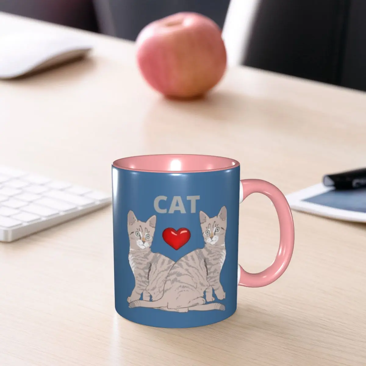 Gray Ginger And Siamese Kittens Cats Mug Funny Ceramic Coffee Cups Tea Mugs Milk Cup Drinkware Gifts for Woman Man