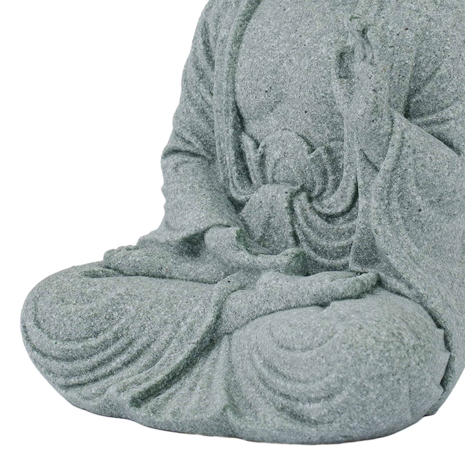 Sitting Buddha Garden Ornament Crafted from Sandstone Resin Suitable for Indoor Living Spaces and Outdoor Landscaping