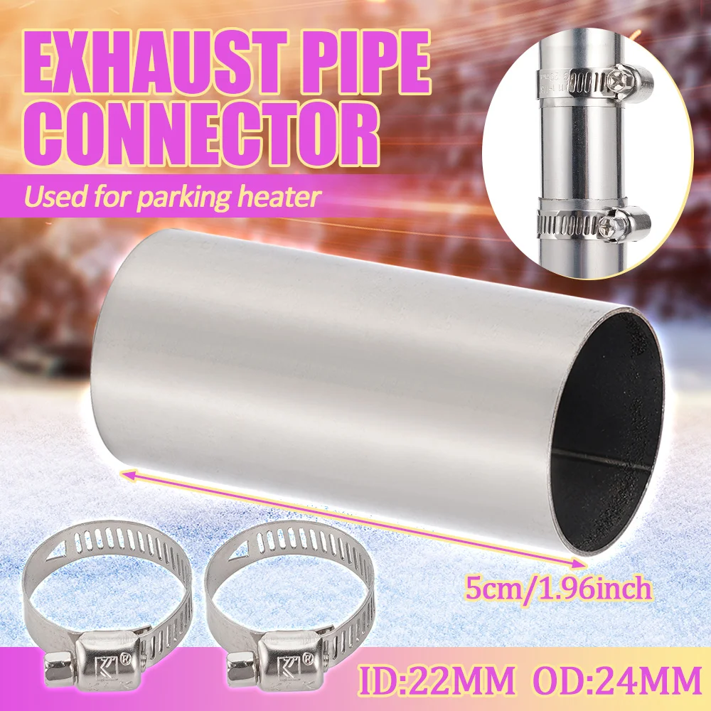 24mm Thickened Stainless Steel Exhaust Pipe Connector 12V 24V 220V Universal Fit 2KW 5KW 8KW Car RV Truck Parking Diesel Heater