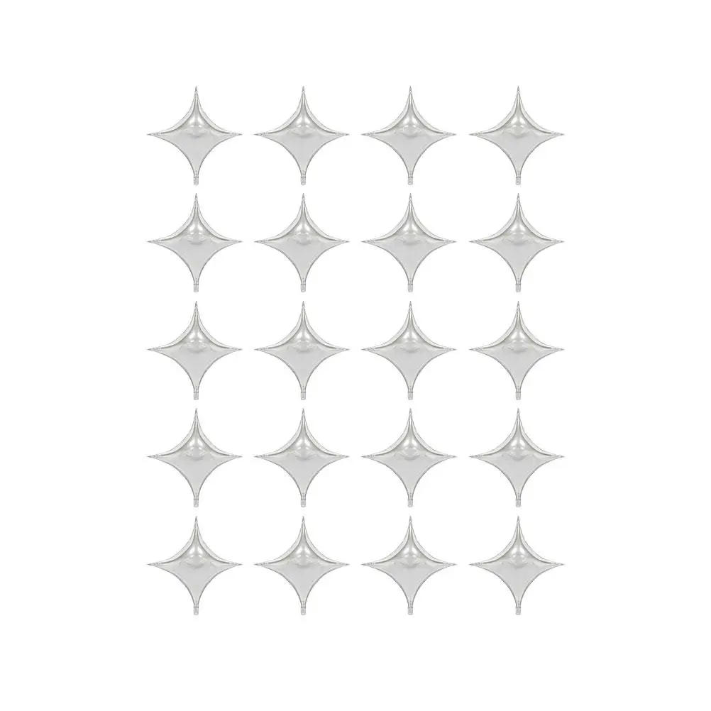 

20pcs Aluminum Balloons Design Bright Colors Party Decoration Silver Foil Wedding Balloons Four Pointed Star Shape Home