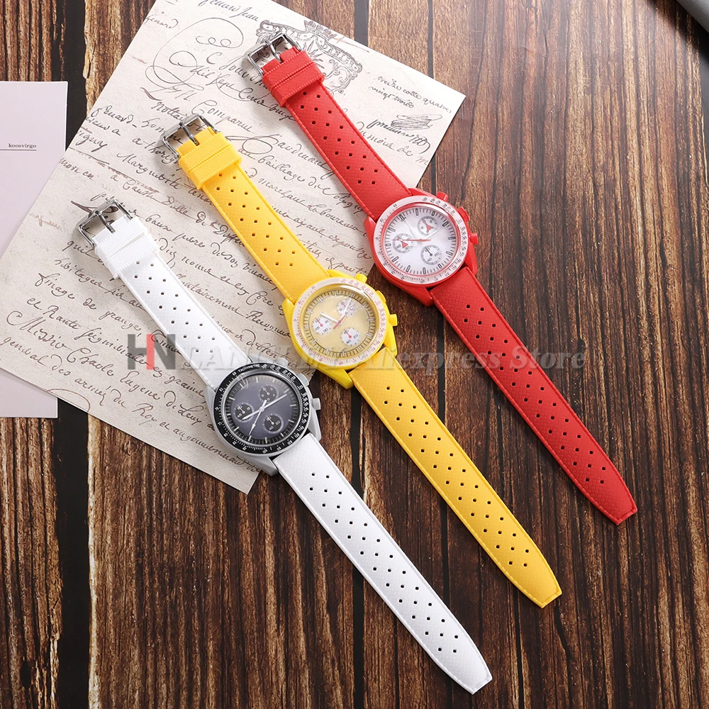 Nuovo cinturino per orologio in silicone morbido tropicale cinturino a sgancio rapido 20mm 22mm cinturini per orologio in gomma per Omega per Swatch per Oris per Seiko