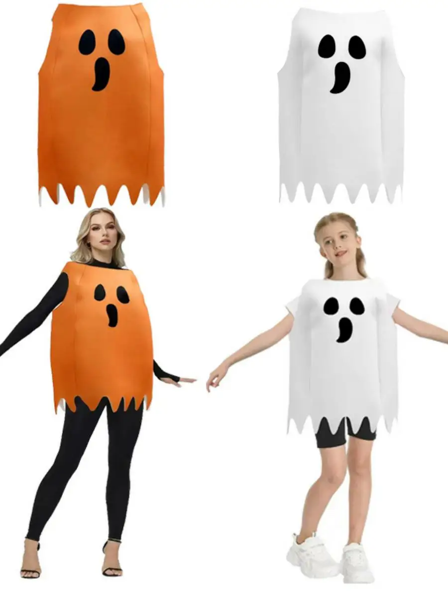 Nieuw Halloween-kostuum uit 2025 Spook Speelse toneelvoorstellingkleding Gepersonaliseerde print Prestatiekleding Polyestermateriaal