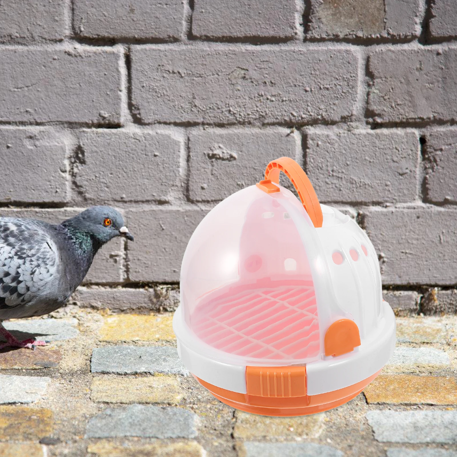 

Portable Birdcage Travel Carrier With Handle Birds Take Away Carriers Abs Outdoor for Parrot