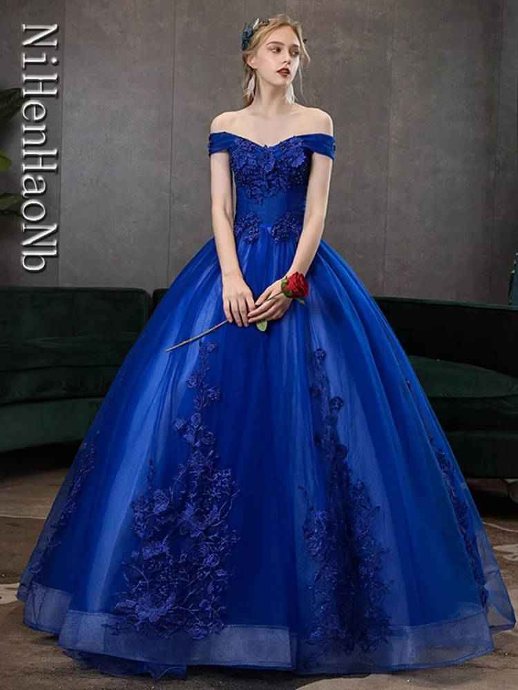 Quinceanera Dresses Sweet Party Prom Dress Luxury Off Shoulder Ball Gown 18 Colors Vestidos Plus Size