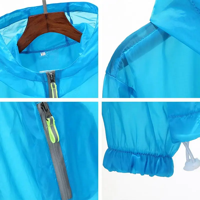 Female Windbreaker Solid Outwear Outdoors 4Xl 5Xl 6Xl 7Xl Women Hooded Summer Sunscreen Basic Jacket Transparent