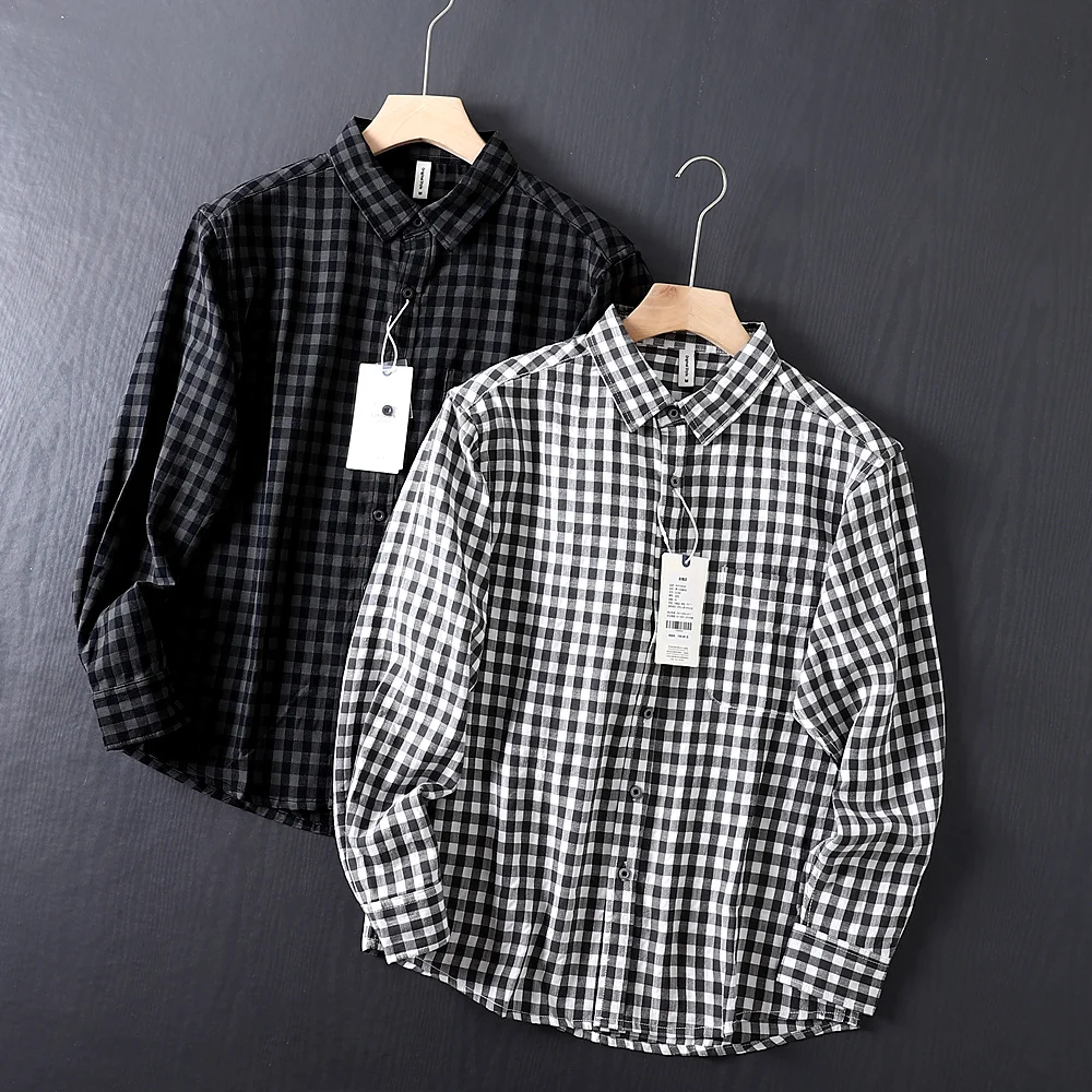 

Men's Casual Long Sve irt Vintage Artistic Sle Autumn Outerwear Comfortable Breathable Loose Fit Faionable Urban Youth