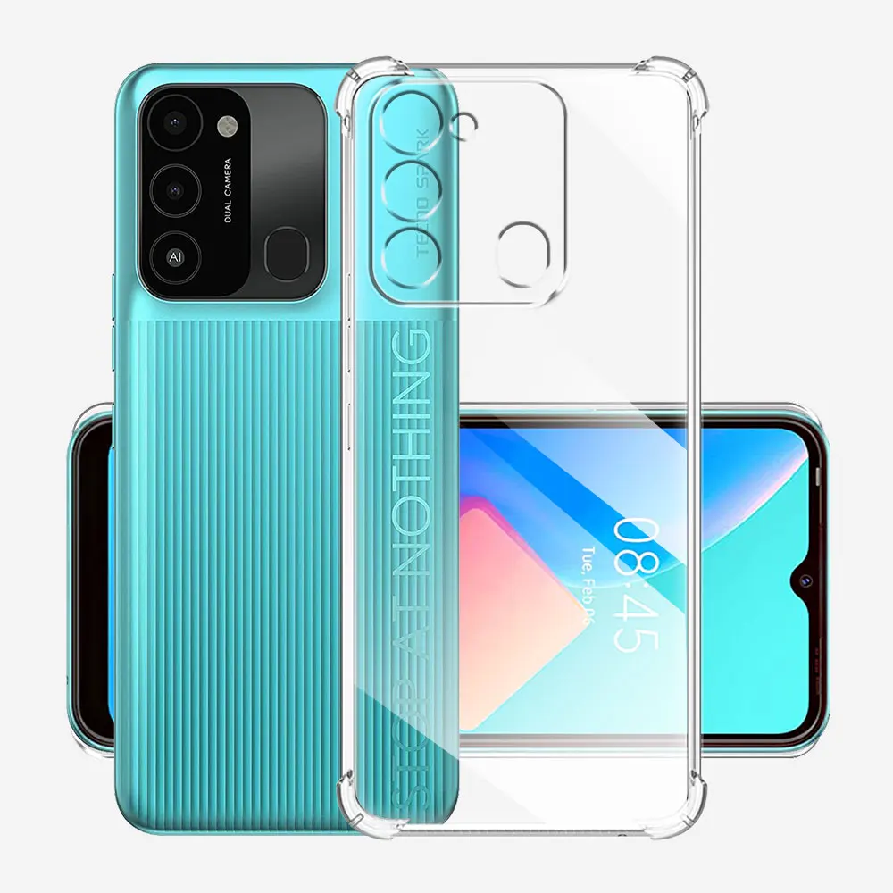 For Tecno Spark 8C Case Clear Shockproof Silicone Soft Phone Cover Cases For Spark 8C Coque For Tecno Spark 8P Transparent Funda