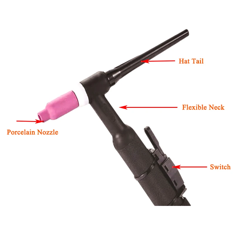 Professional  WP17 TIG Torch 5m Air Cooling Flexible Neck Quick Plug 10-25 Suitable For WS TIG180/200/250 Welding Machine