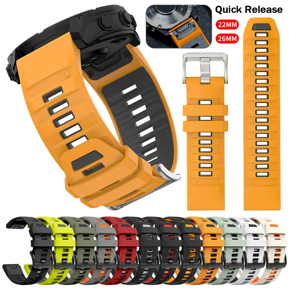 1:1 Fenix9 WatchBand For Garmin Fenix 9 8 Pro 47mm 51mm E 7 7X 6 6X 5 5X/Epix Pro/Enduro 3/970 QuickFit 22mm 26mm Silicone Strap