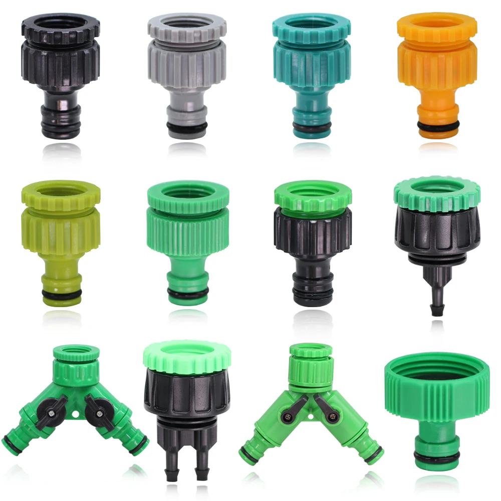 

1-2PCS Home Garden Tap Connecters 1/2'' 3/4'' 1'' Female Thread Colorful Plastic Hose Coupling Adapter Y Faucet Joints BSP NPT