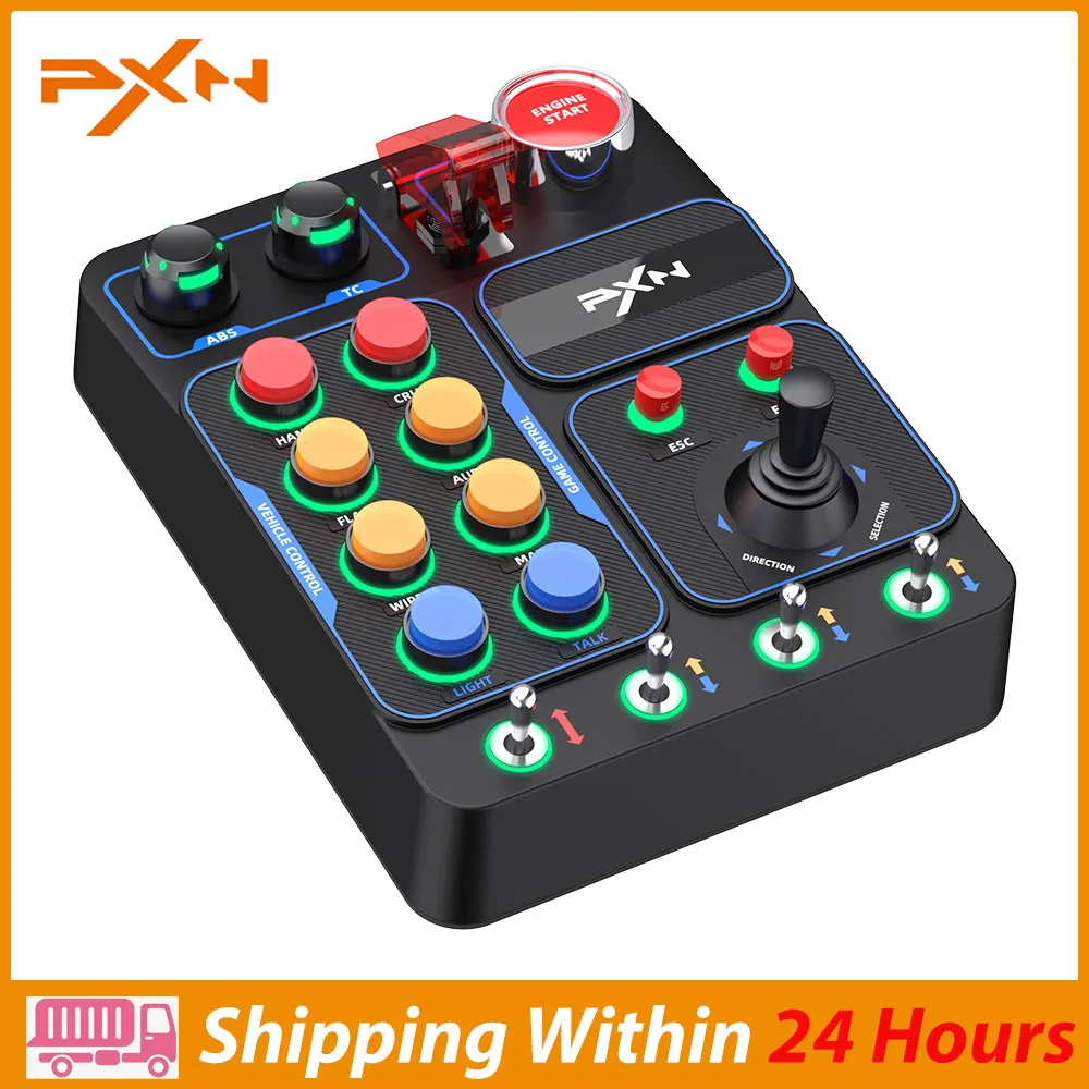 PXN CB1 Racing Simulator Multifunctional Key Control Box Central Control Box Customized RGB For PC V9 Gen2&EURO Truck Simulator