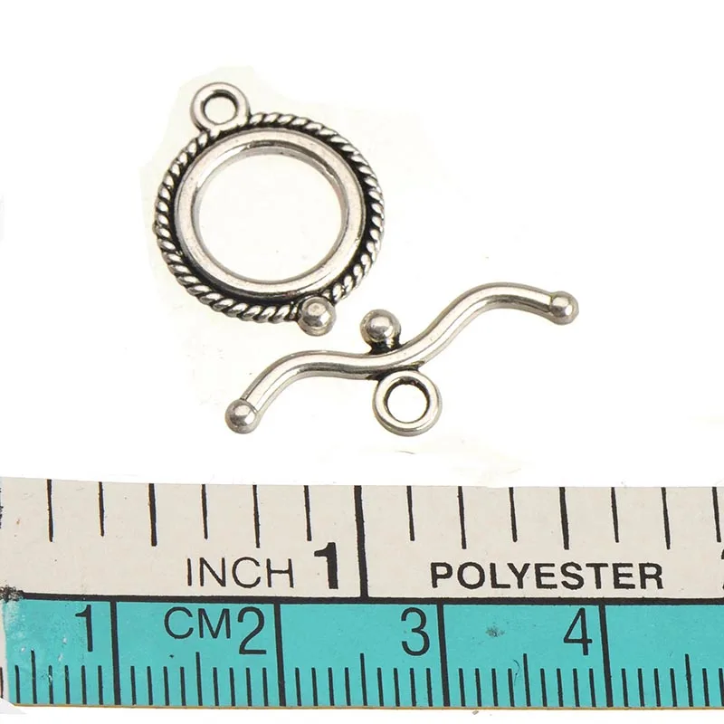 Chiusura per bracciale Collana Ganci OT Rotondi Argento Artigianato 40 pezzi Ciondoli in metallo Catene con connettori Toggle Componenti di gioielli Forniture