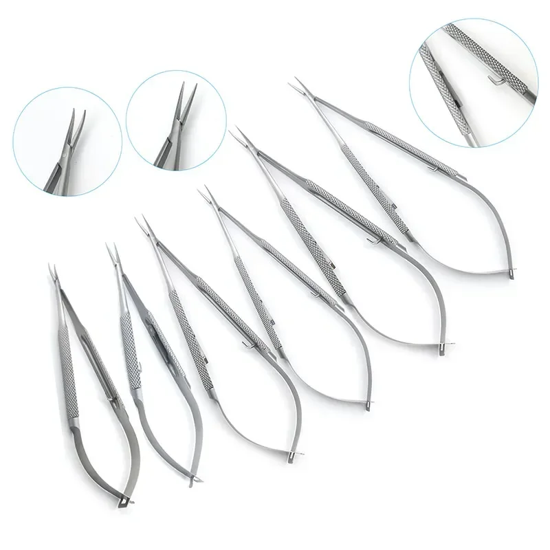 Pince de maintien d'aiguille à poignée ronde en acier inoxydable, porte-aiguilles Castroviejo avec serrure Instruments de chirurgie microchirurgicale 1 pièce