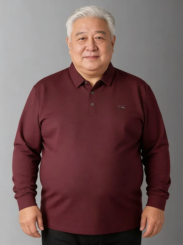 

Мужская футболка больших размеров с длинным рукавом, спортивная, повседневная, с эластичным воротником, дышащая, из полиэфирного волокна, деловой стиль, производство Китай