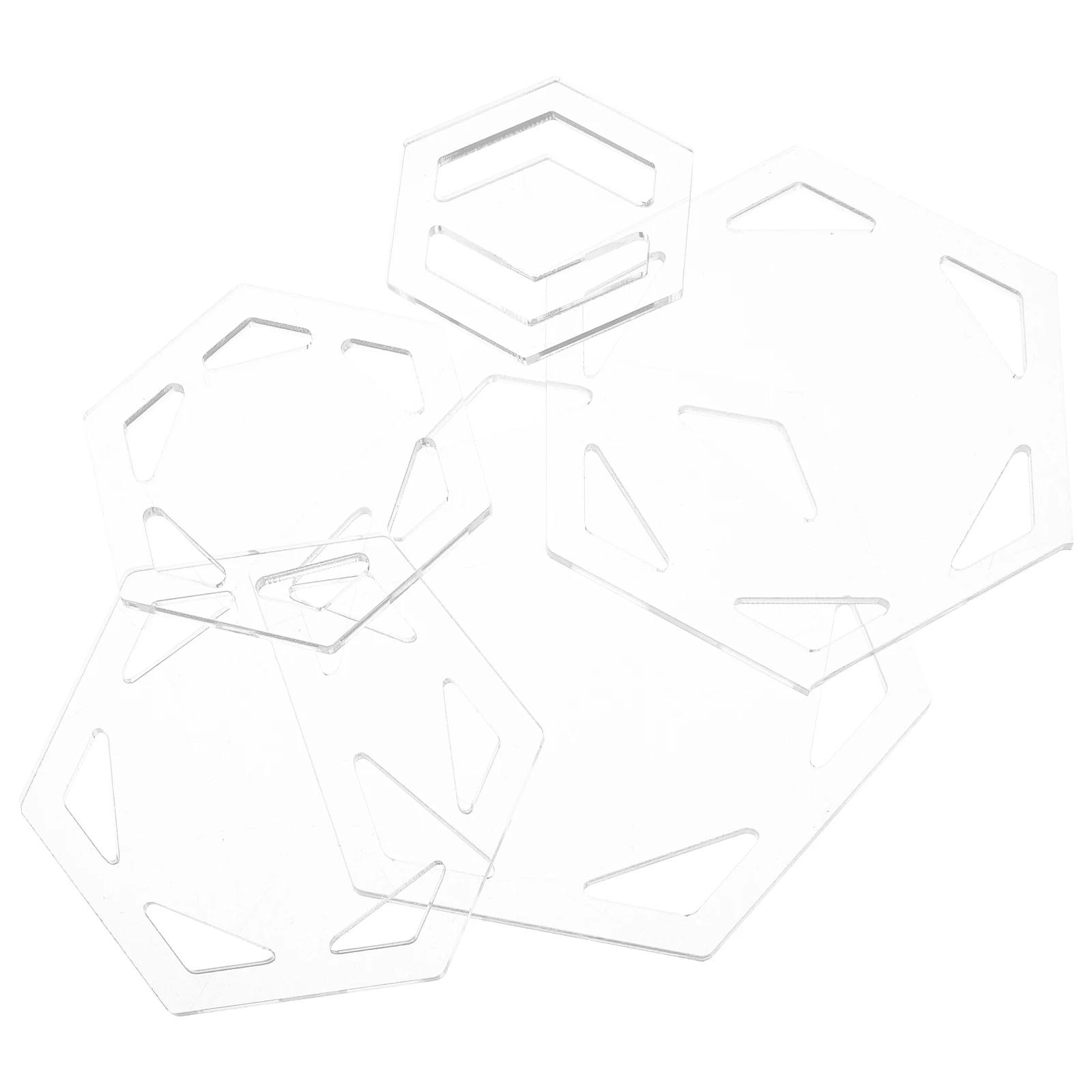 5 قطعة قوالب خياطة اللحف السداسية الأكريليك شفافة قابلة لإعادة الاستخدام DIY بها بنفسك خليط الخياطة صياغة عشاق قوالب لحاف