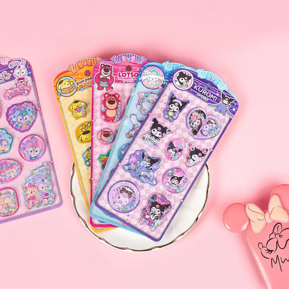 @Anime Hello Kitty Hangyodon Cinnamoroll 3D Transparent Jelly Aufkleber Kristall Niedliche dekorative Aufkleber Handyhüllen DIY Spielzeug