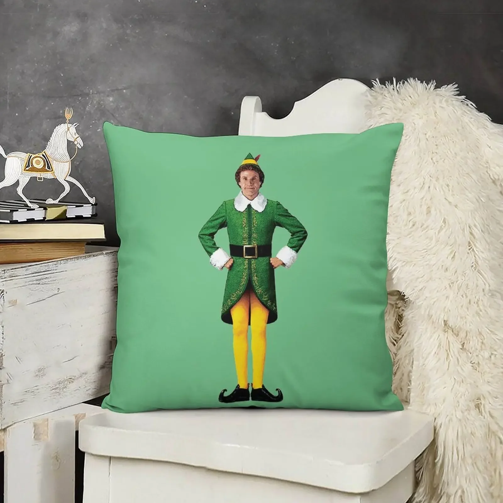

Buddy the Elf, Christmas Movie, Arms Akimbo Will Ferrell Throw Pillow Cushions Cover Sofa Cover Christmas Pillow pillow
