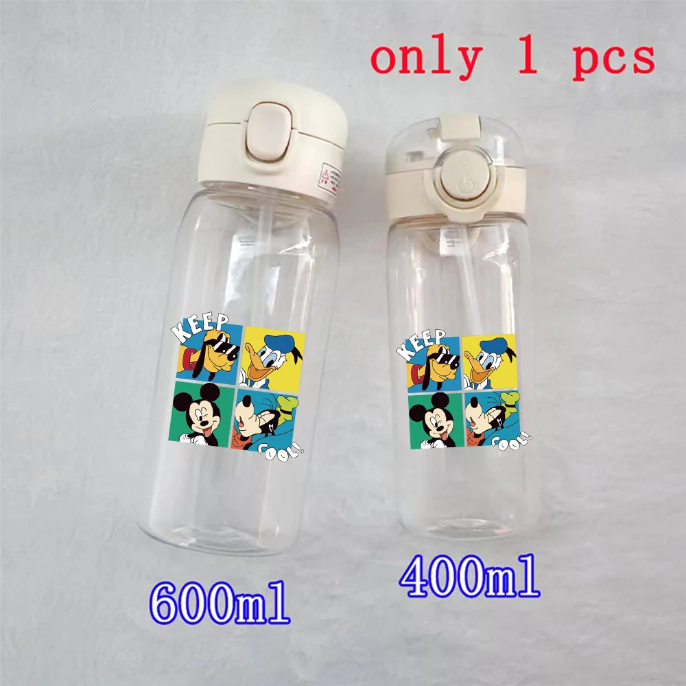 Disney Mickey Mouse Donald Duck 400-600ML Water Cup Large Capacity Portable PcLeak Proof Resistant Plastic Drinking Water Bottle