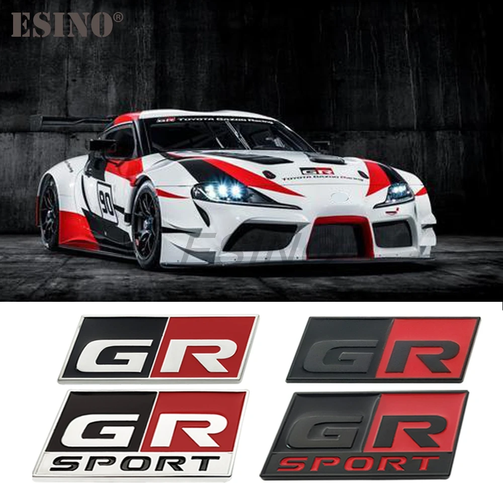 Car Styling Gazoo Racing  GR GR MN 3D Car Front Grill Zinc Alloy Badge Adhensive Metal Emblem Decal for Toyota Supra AE86 GT86