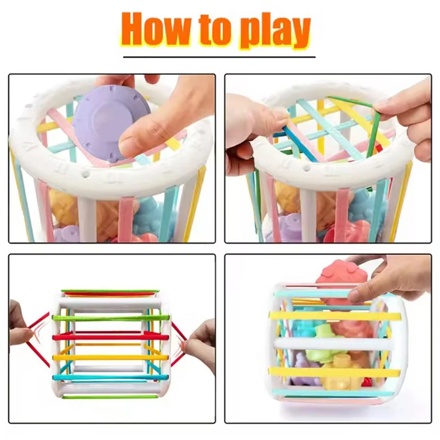 1PCS-Montessori Form Sorter Cube Regenbogen Bunte Blöcke Sortierung Spiel Infant Kognitive Grip Training Lernen Pädagogisches Spielzeug