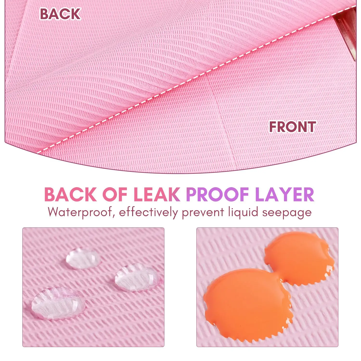 Makartt 使い捨てネイルマット: テーブル用ピンクフォーダブルネイルペーパータオル 50 枚 アクリルネイル練習シート 3 層防水ネイル