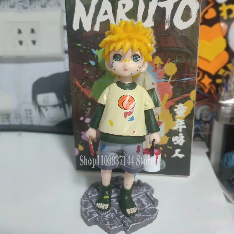 

16cm Cute Uzumaki Naruto Statue Gk Childhood Uzumaki Nendoroid Toys Paint Model Anime PVC Collection Dolls Decoration Gifts