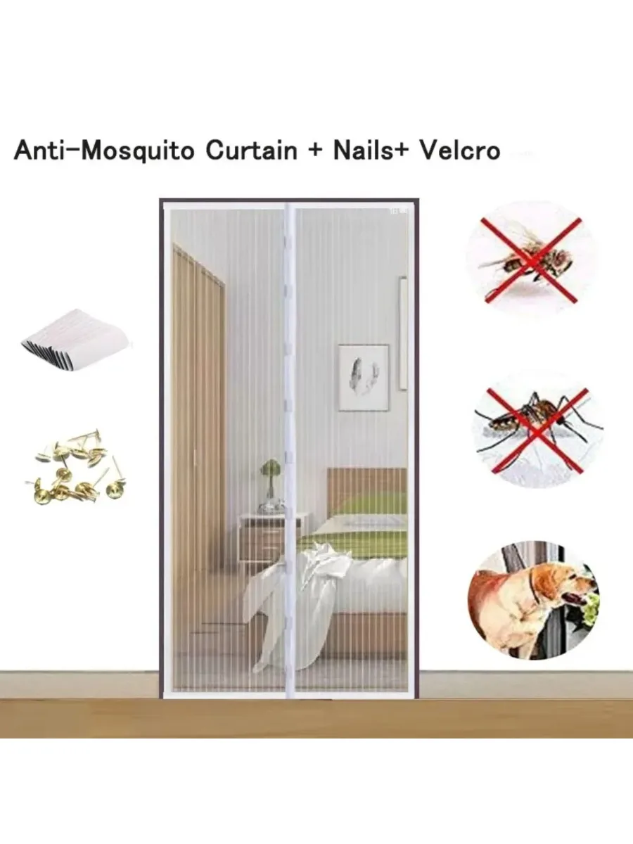 Magnetic Anti-Mosquito Net Anti Bug Fly Mouse Door and Window Screens No Punching Required Automatic Closing Curtains