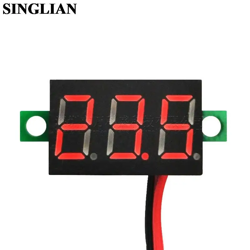 Three Wire Voltmeter 0.36 Inch DC 0V-30V DC Voltmeter Head Motorcycle Voltmeter Digital Display Meter