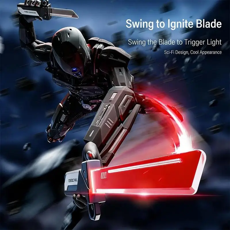 New Retractable Double-edged Lightsaber Toy with LED Light Plug-in Design Sword Stress Relief finger Toy Christmas Birthday Gift