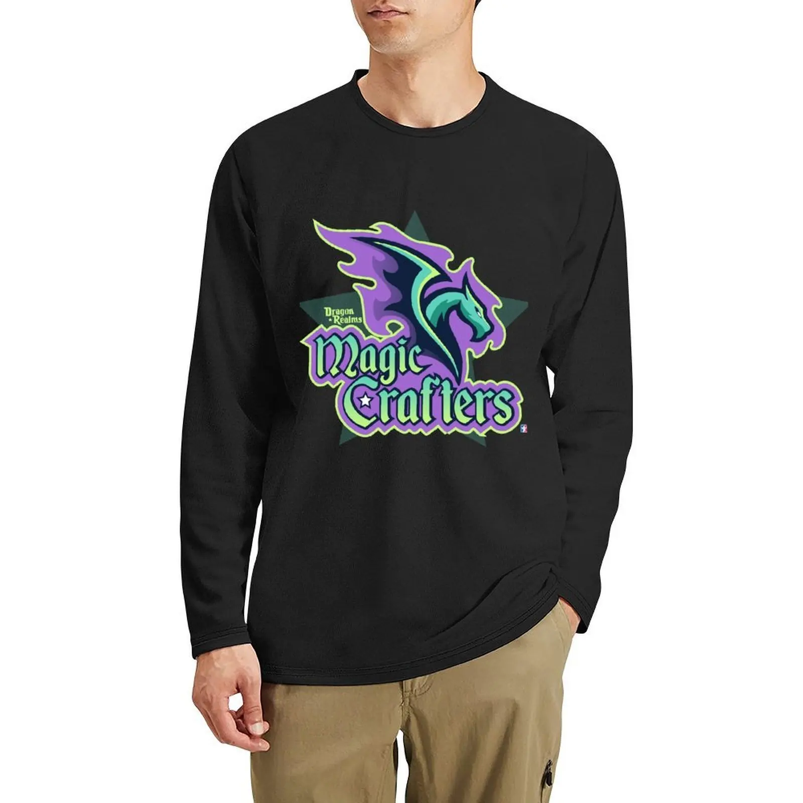 

Dragon Realms - Magic Crafters Long T-Shirt custom t shirts vintage t shirt plus size tops Tee shirt Men's t-shirts
