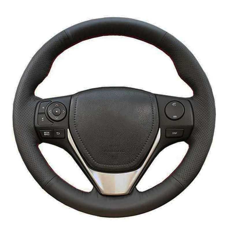 Hand-Stitched Car Accessories Artificial Leather Car Steering Wheel Cover For Toyota E'Z RAV4 Corolla iM Scion Auris