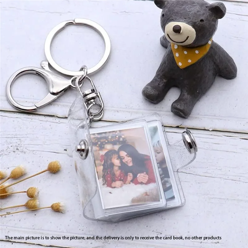 Mini Small Photo Album Keychain 16 Pictures Book Holder Keyring DIY Gifts for Boyfriend Girlfriend