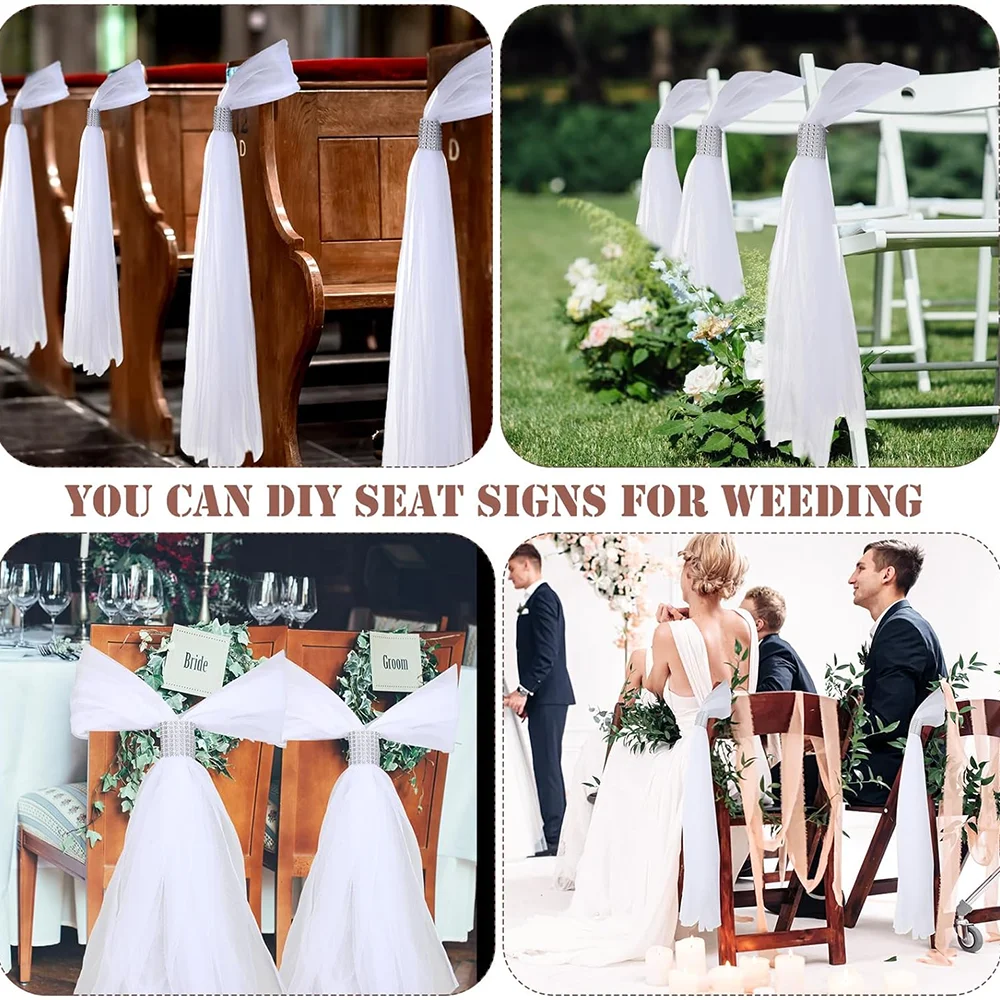 custom 5 pcs Wedding Pew Bows Wedding Aisle Decoration White Tutu Bow Tulle Chair Bows for Church Bridal Shower favors funny