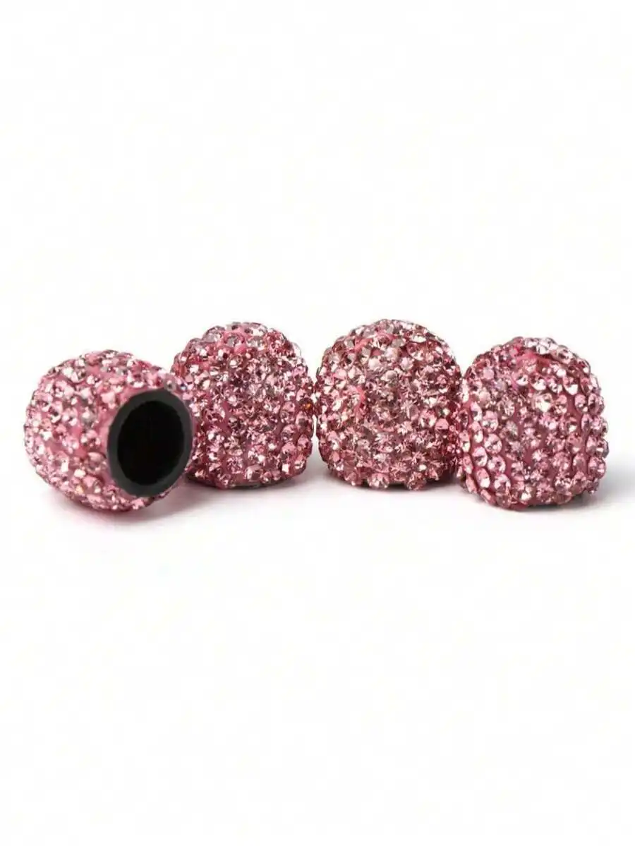 Diamond Studded Tire Valve Caps, Creative Tire Valve Stem Covers With Rhinestones, Car Accessories