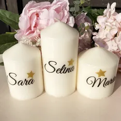 Mój chrzest favor decor transfer etykieta spersonalizowana nazwa naklejki Monogram na świece prysznic moja pierwsza komunia prezenty DIY