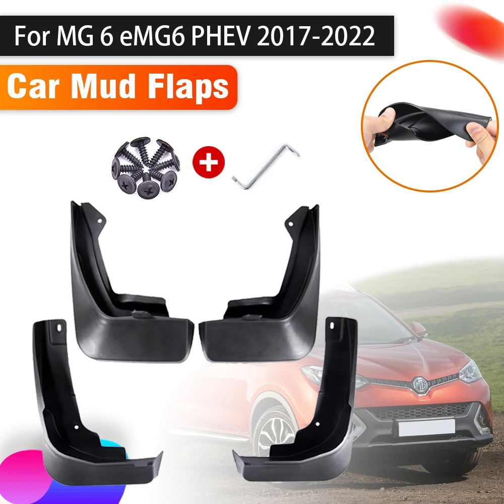 

4X Mud Flaps For MG6 Car Accessories 2022~2017 MG 6 eMG6 PHEV Anti-splash Auto Splash Guard Front Rear Mudflaps Car Accessories