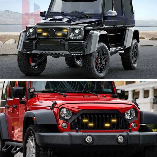 Imagen 2 del producto 24 luces LED de policía para parrilla de coche, Control inalámbrico, baliza intermitente azul, rojo y amarillo, estroboscopios automáticos, luces estroboscópicas Led de 12-24V