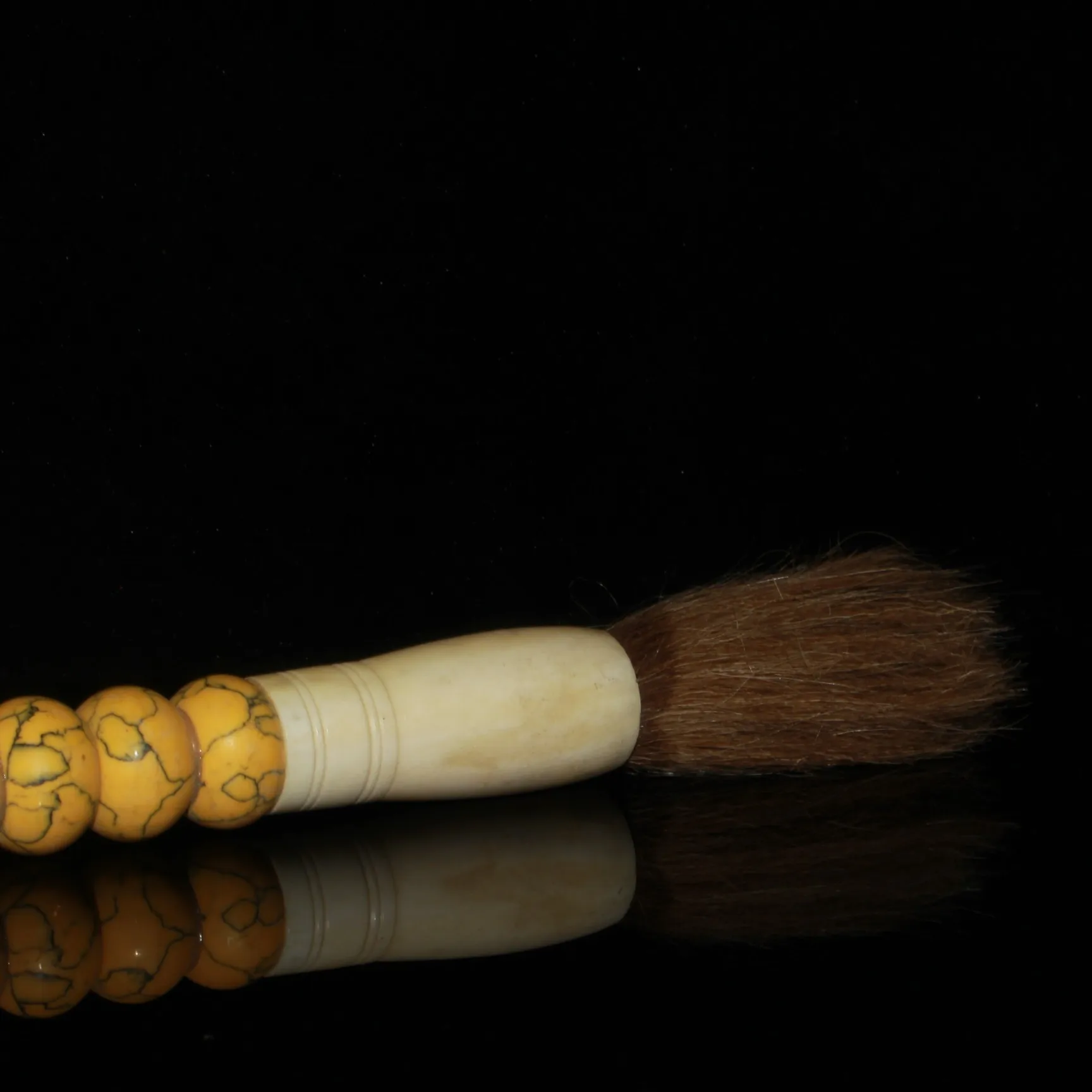 Cattle bone inlaid with turquoise abacus beads brush Xiuyu beads brush desktop decoration ornaments