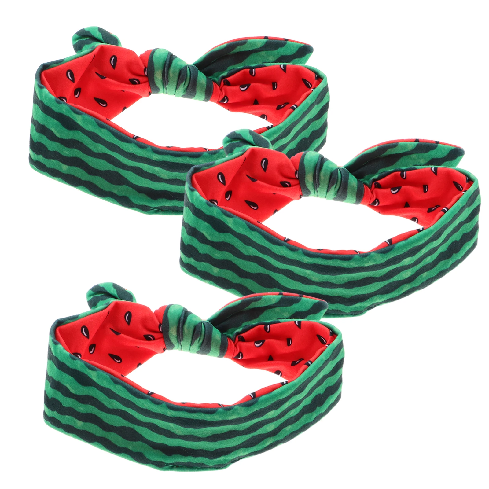 

3Pcs Watermelon Hairbands Kids Elastic Bow Headbands Baby Girl Rabbit Ears Toddler Hair Accessories Lightweight Summer Style