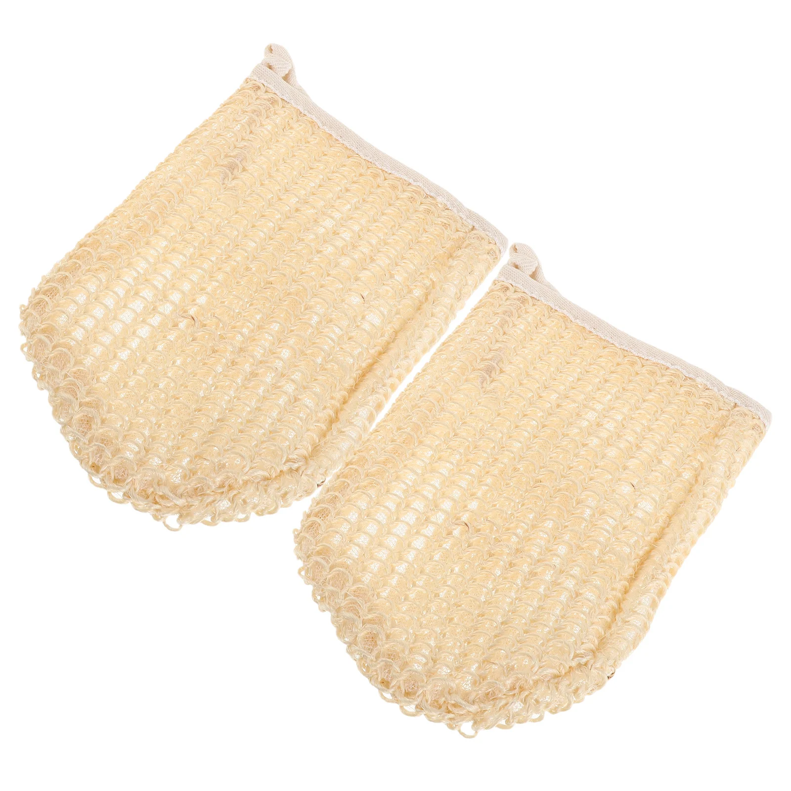 

2Pcs Sisal Exfoliating Gloves Dual Sided Bath Mitt Dead Skin Scrubber Body Wash Gloves for Men Women