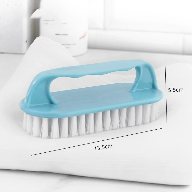 1pc Long-handled Soft Bristle Shoe Brush Laundry Specialized Multi-functional Cleaning Tool Non-damaging Three-sided Shoe Brush