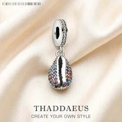 Charm Pendant Colorful Cowry Seashell Summer Brand New Europe Style Sea Gift Pure Sterling Silver 925