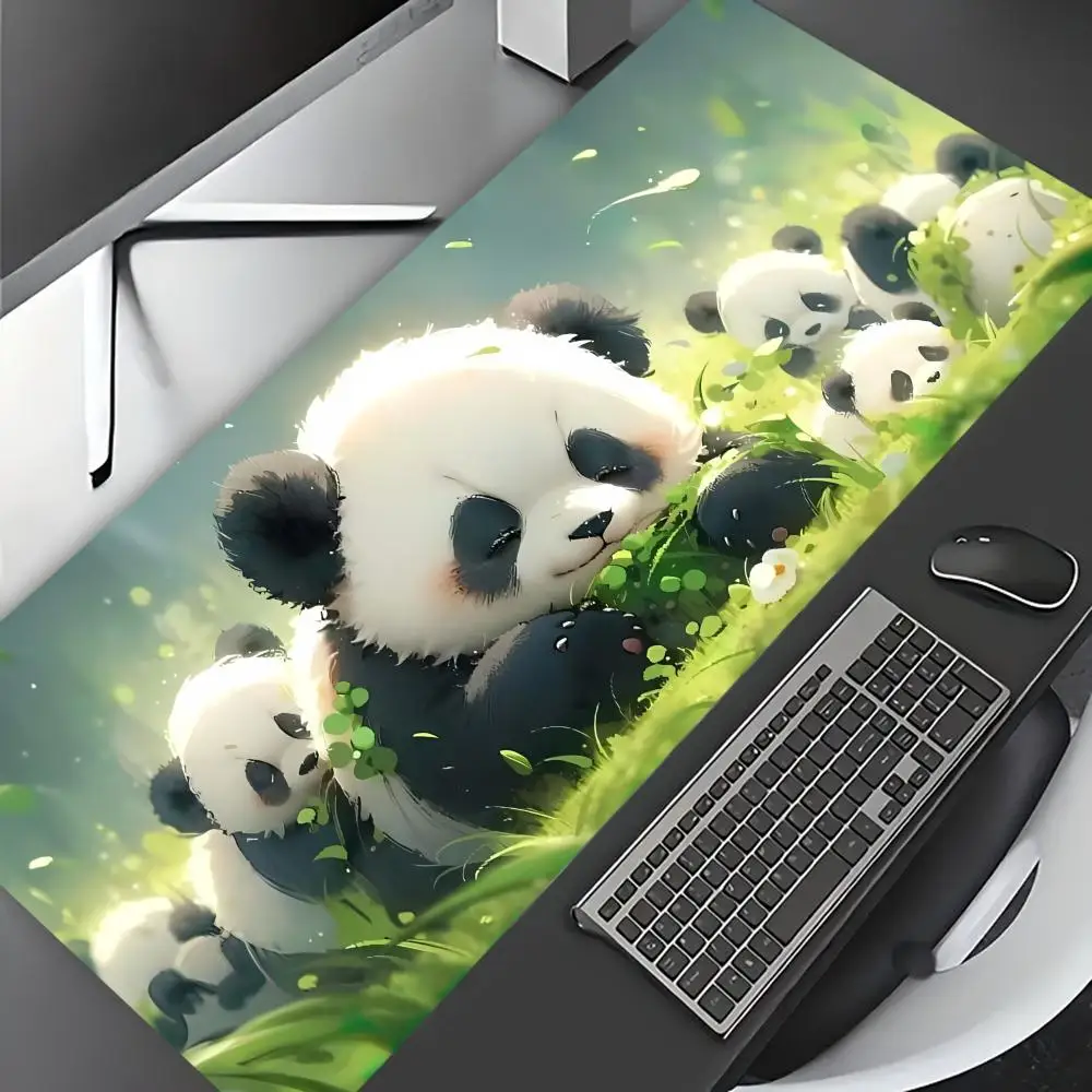 

Large Gaming Mouse Pad, Cute Panda Cartoon Pattern, Rubber Anti-slip Pad, Stitched Edges, Perfect for Office and Gaming Settings