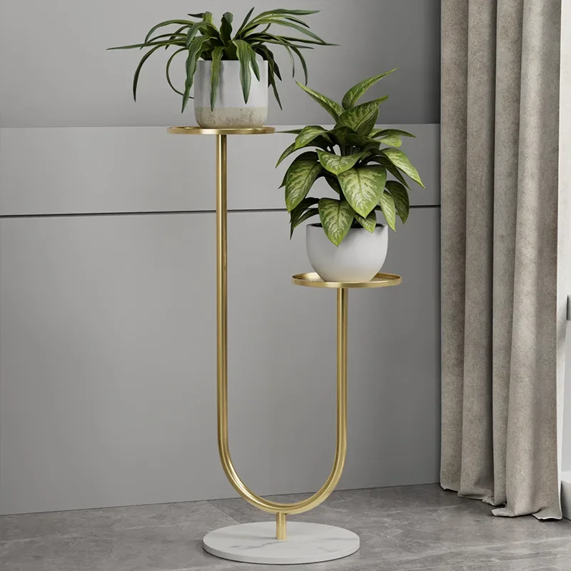 Support de pot de fleurs en fer forgé domestique, décoration de balcon, support de sol multicouche pour fleurs, porte-fleurs minimaliste moderne