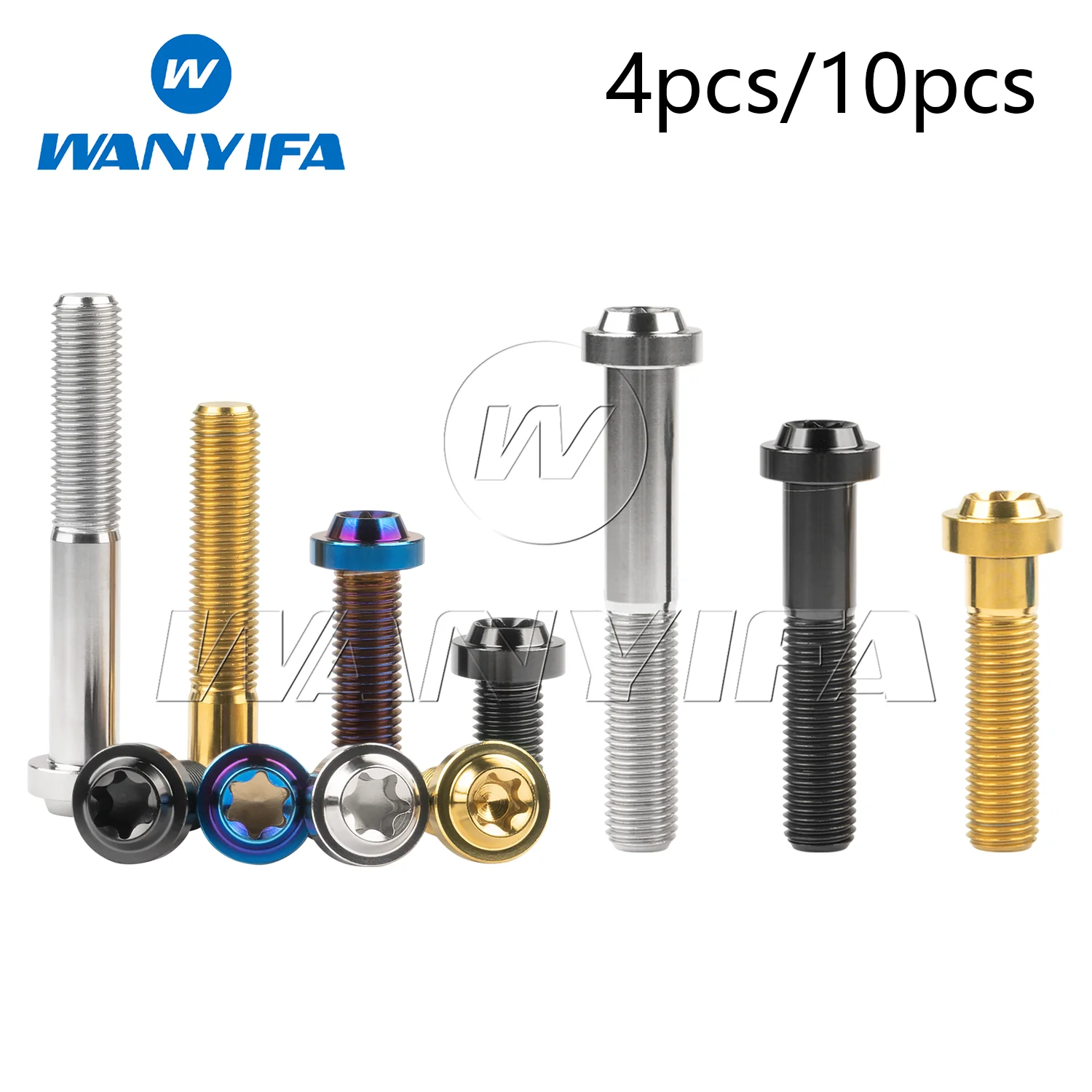 

Wanyifa Titanium Bolts M10x20 25 30 35 40 50 60 65mm Flower Head Screws Pitch 1.25/1.5mm T45 for Automotive And Motorcycle Parts